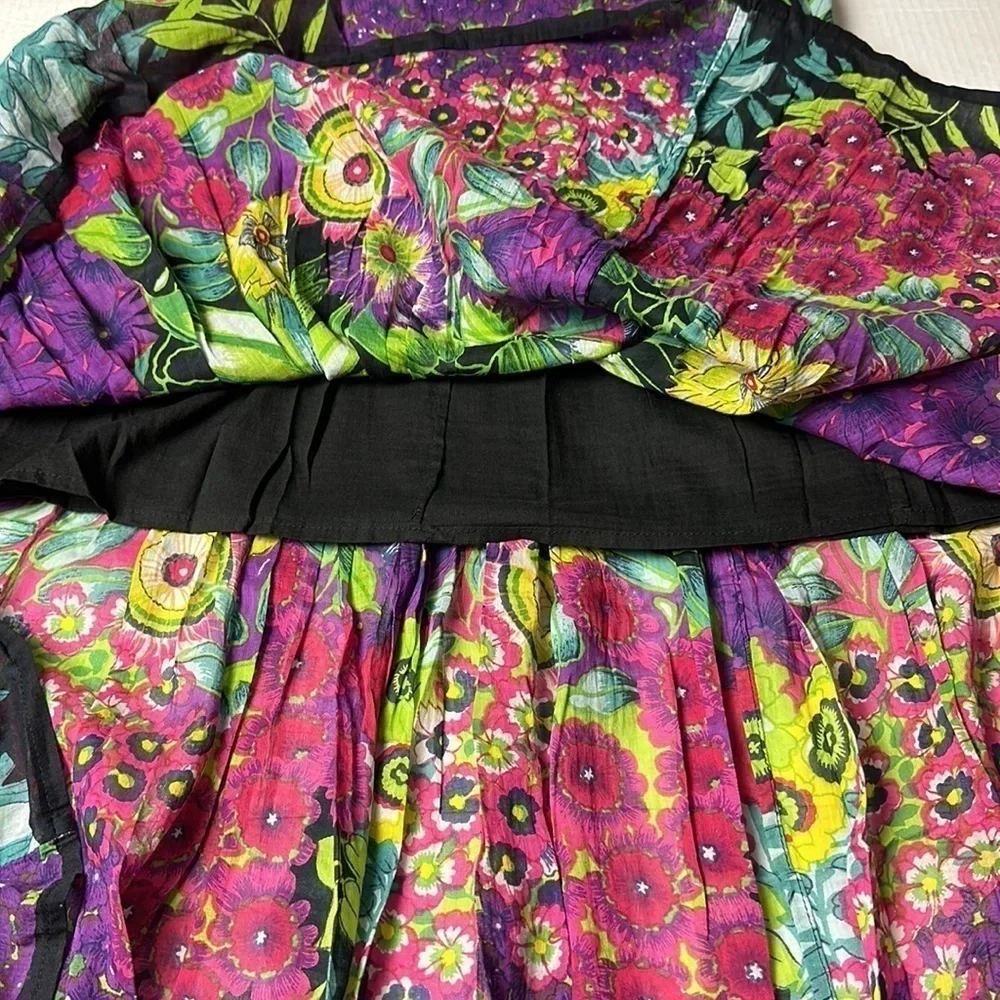 Vintage 90s Patchwork Floral Maxi Skirt | Wearable Art Dopamine Boho - Picture 5 of 7
